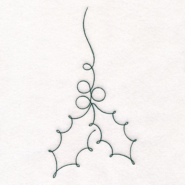 Continuous Linework Christmas Borders - Holly & Berries