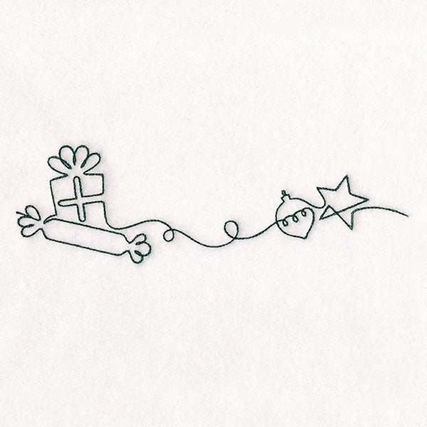 Continuous Linework Christmas Borders - Gifts