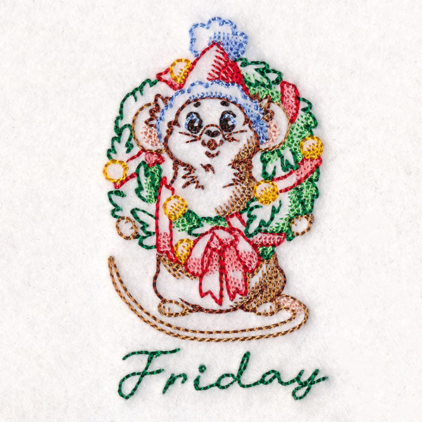 Mouse Wearing a Wreath on Friday