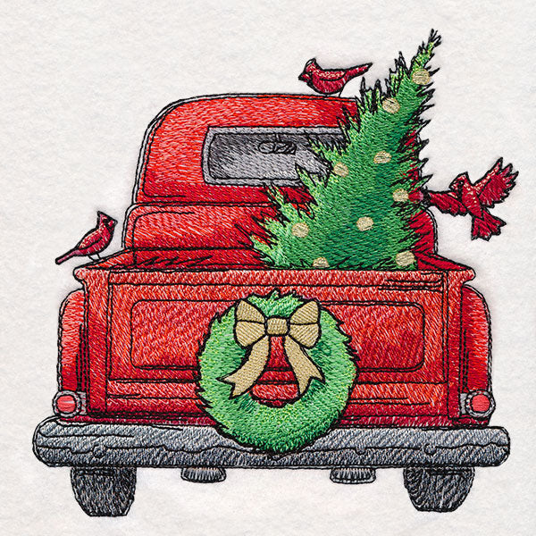 Christmas Trees & Cardinals Retro Truck