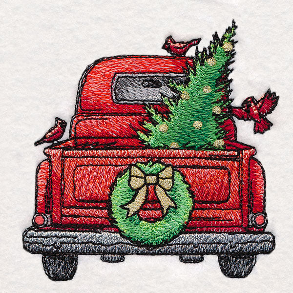 Christmas Trees & Cardinals Retro Truck