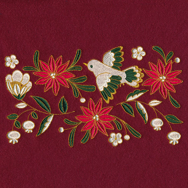 Christmas Textures Poinsettia & Dove Border