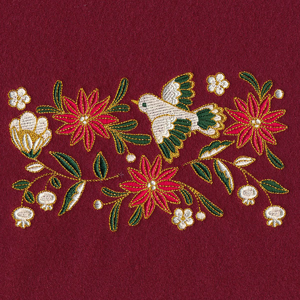 Christmas Textures Poinsettia & Dove Border