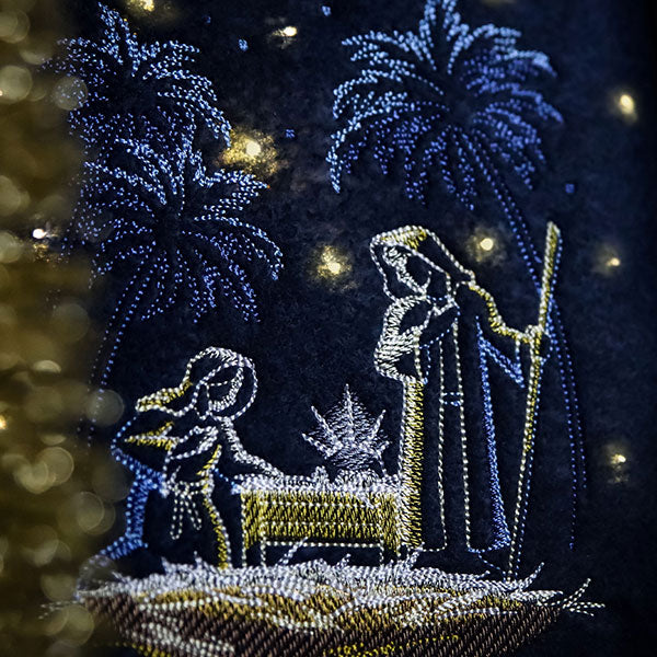 Moonlit Nativity Scene