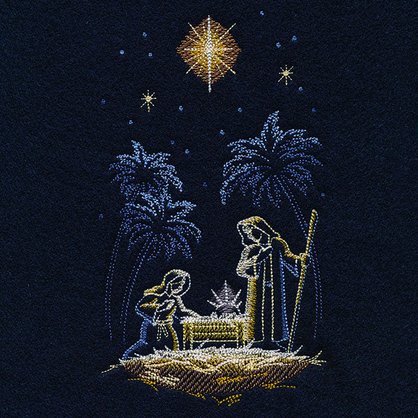 Moonlit Nativity Scene