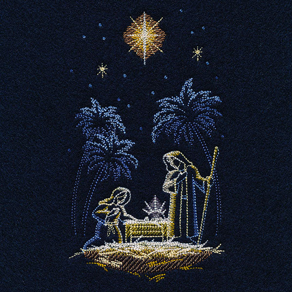 Moonlit Nativity Scene