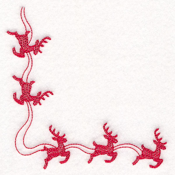 Delicate Christmas Corners - Reindeer