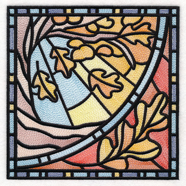 All The Seasons Stained Glass Tree - Fall – Embroidery Library