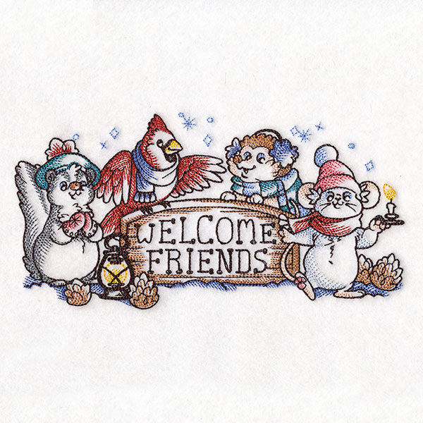 Storybook Welcome Friends Animals Sign