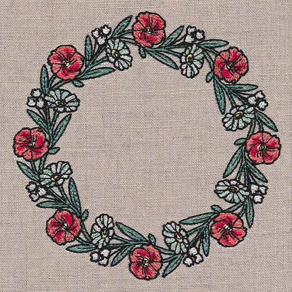 Poppies in Bloom Wreath