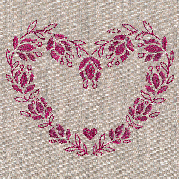 Textured Heart in Flowers