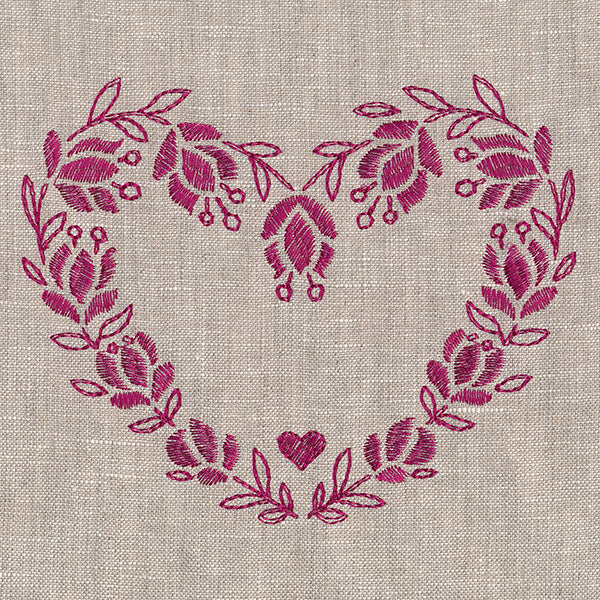 Textured Heart in Flowers