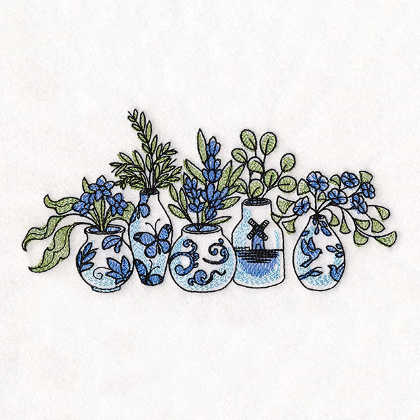 Delft for Spring Vases Border