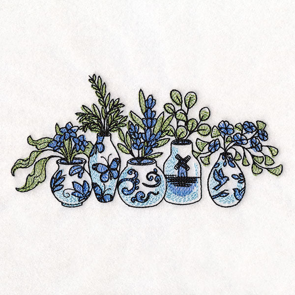 Delft for Spring Vases Border
