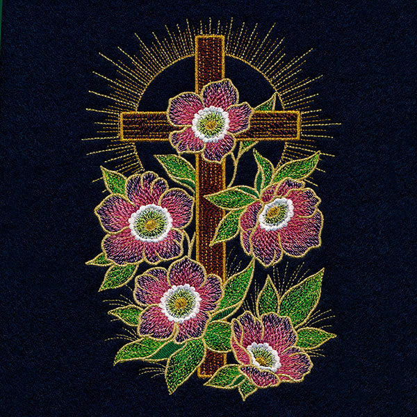 Gilded Easter Cross & Lenten Roses