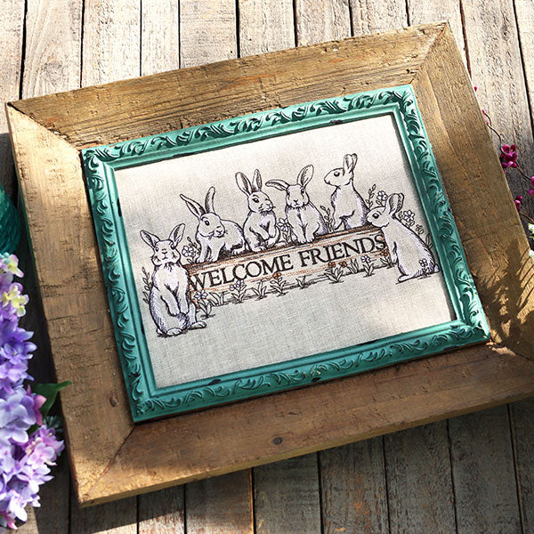 Welcome Friends Bunny Sign