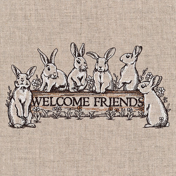 Welcome Friends Bunny Sign