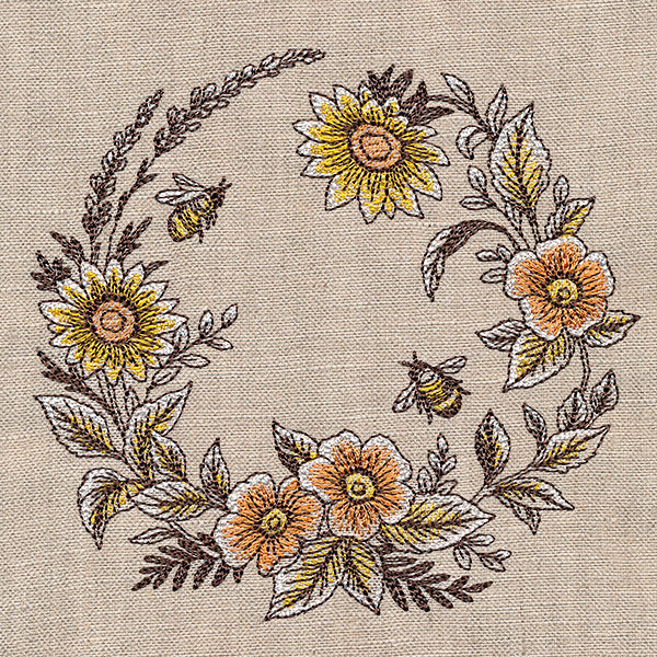 Rustic Elegance Bees & Blooms Wreath