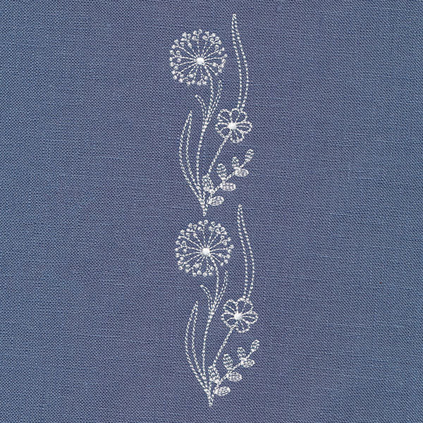 Delicate Vertical Wildflower Border (Whitework)