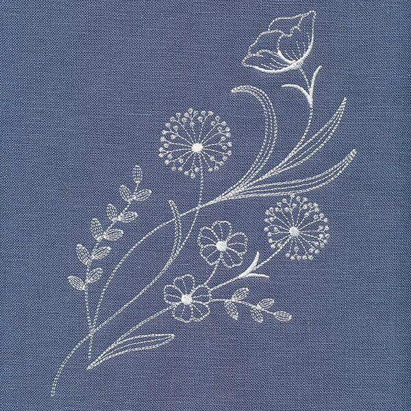 Delicate Wildflower Spray (Whitework)
