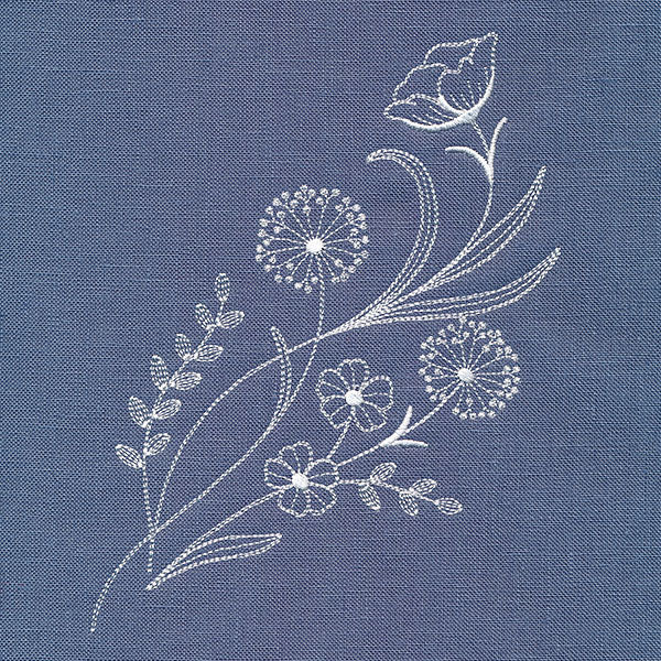 Delicate Wildflower Spray (Whitework)