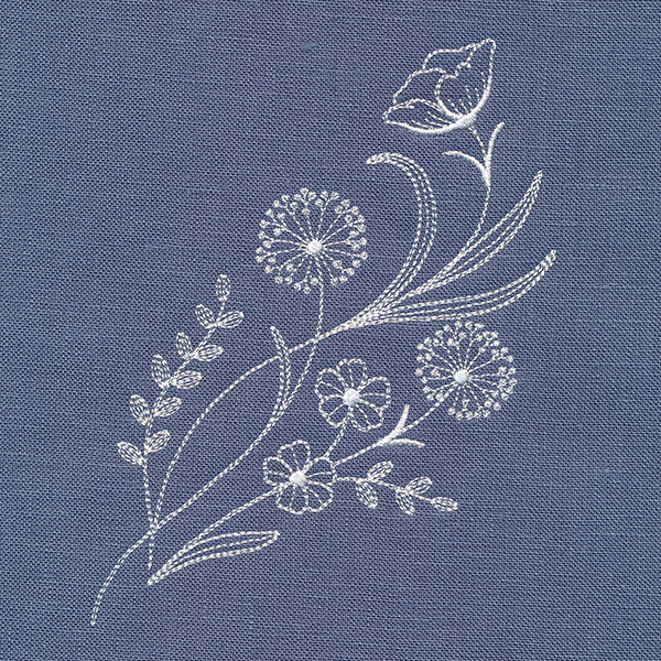 Delicate Wildflower Spray (Whitework)