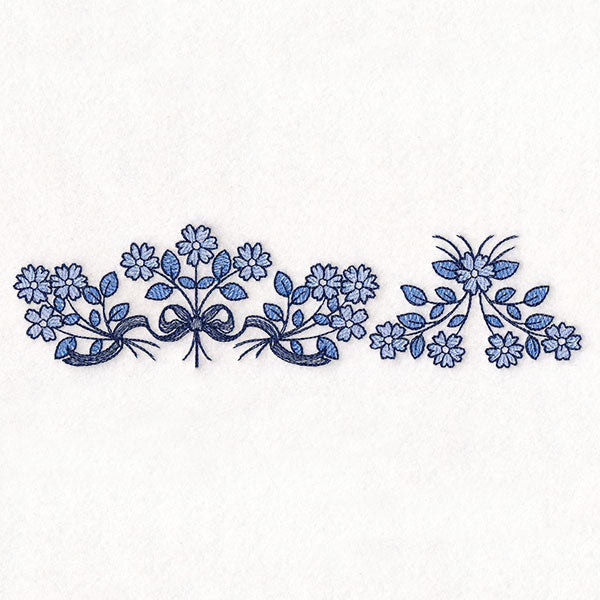Delicate Delft Blue Border - Flower 3