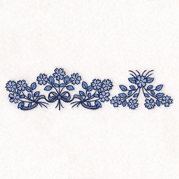 Delicate Delft Blue Border - Flower 3