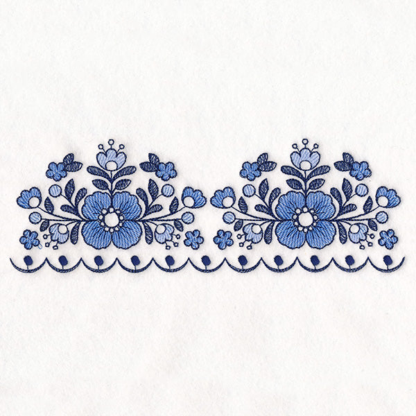 Delicate Delft Blue Border - Flower 2