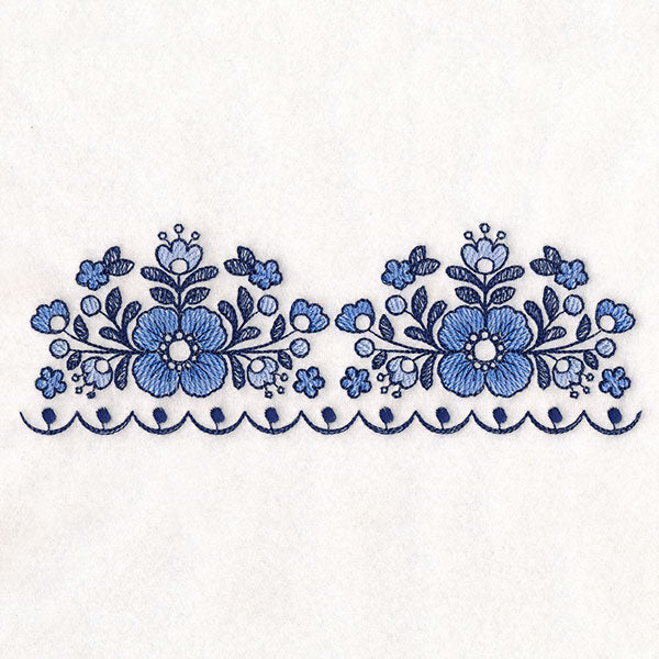 Delicate Delft Blue Border - Flower 2