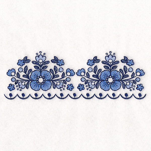 Delicate Delft Blue Border - Flower 2