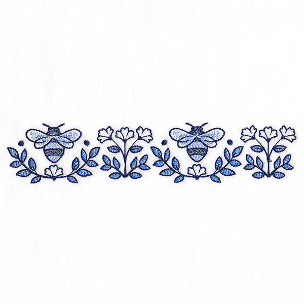 Delicate Delft Blue Border - Bee