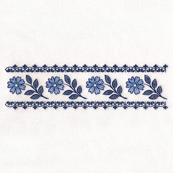 Delicate Delft Blue Border - Flower