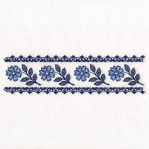Delicate Delft Blue Border - Flower
