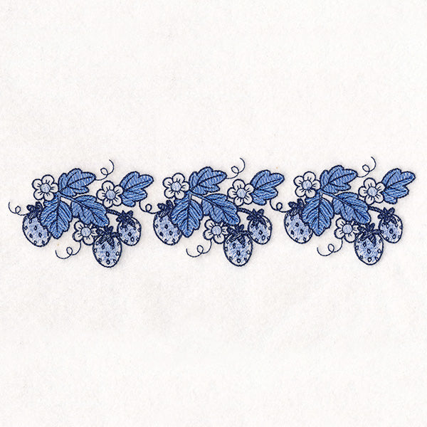 Delicate Delft Blue Border - Strawberry