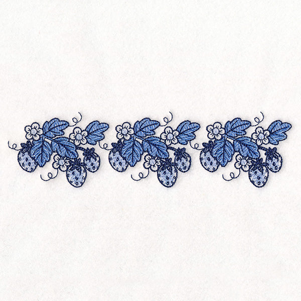 Delicate Delft Blue Border - Strawberry