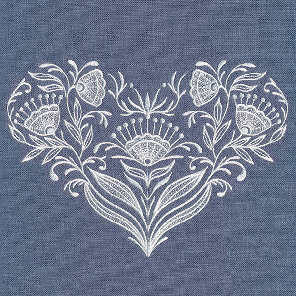 Exquisite Whitework Heart