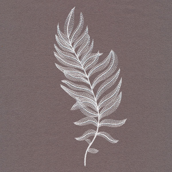 Wavy Whitework Feather Fern