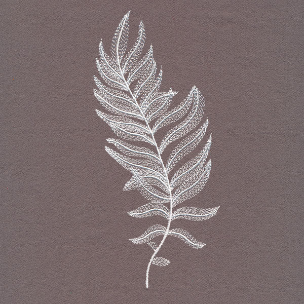 Wavy Whitework Feather Fern