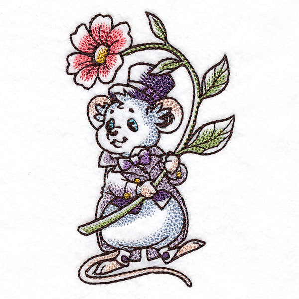 Wedding Mice with Flowers - Groom