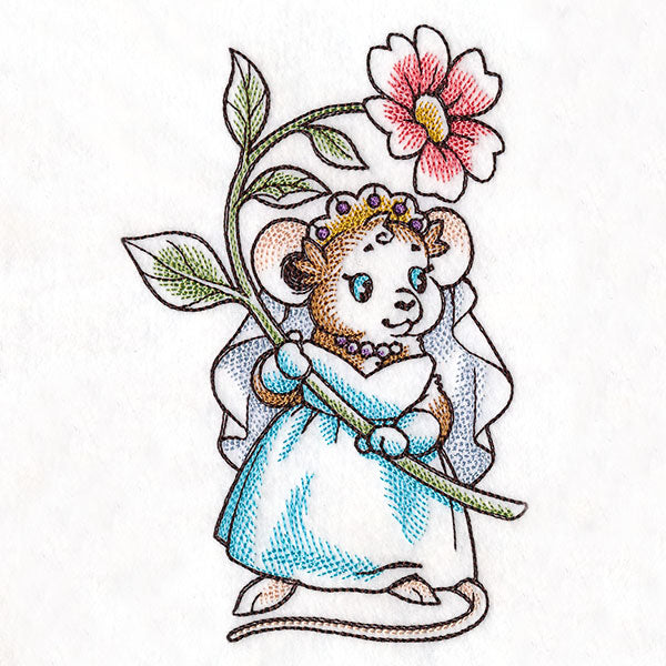 Wedding Mice With flowers - Bride