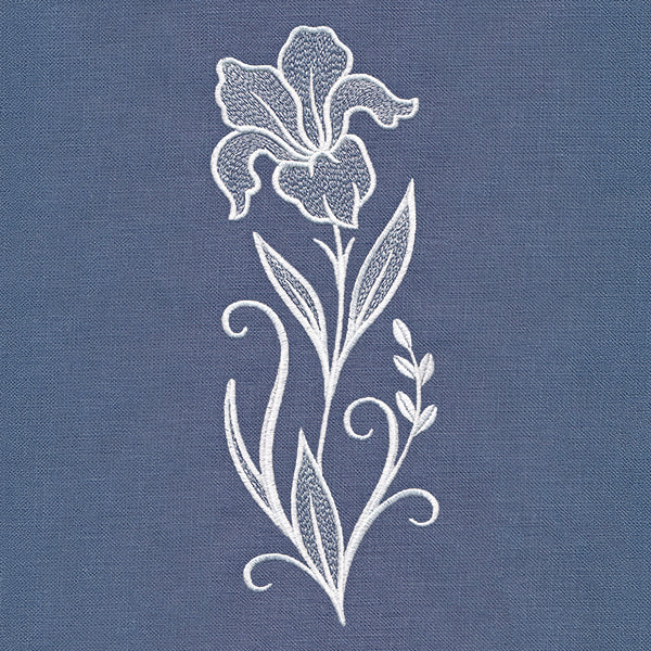 Classic Blooms Tall Border 1 (Whitework)