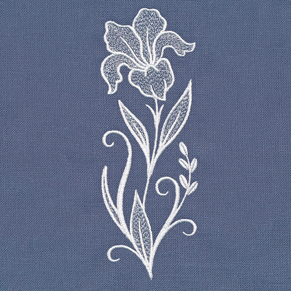 Classic Blooms Tall Border 1 (Whitework)
