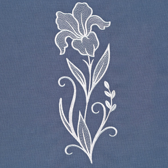 Classic Blooms Tall Border 1 (Whitework)