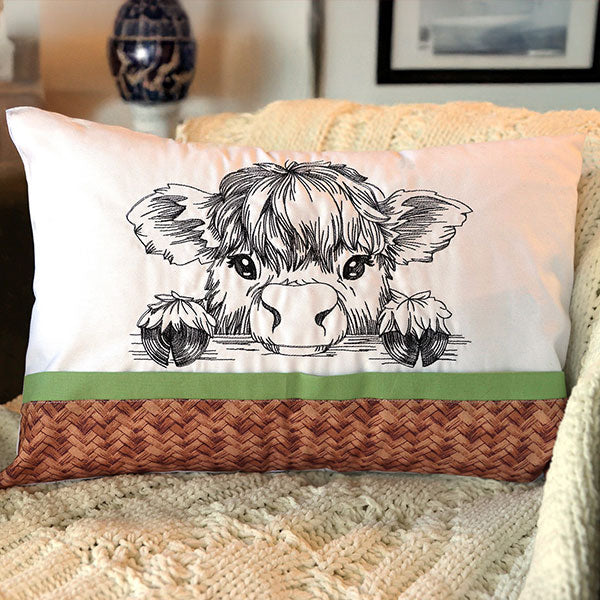 Peeking Highland Cow Sketch