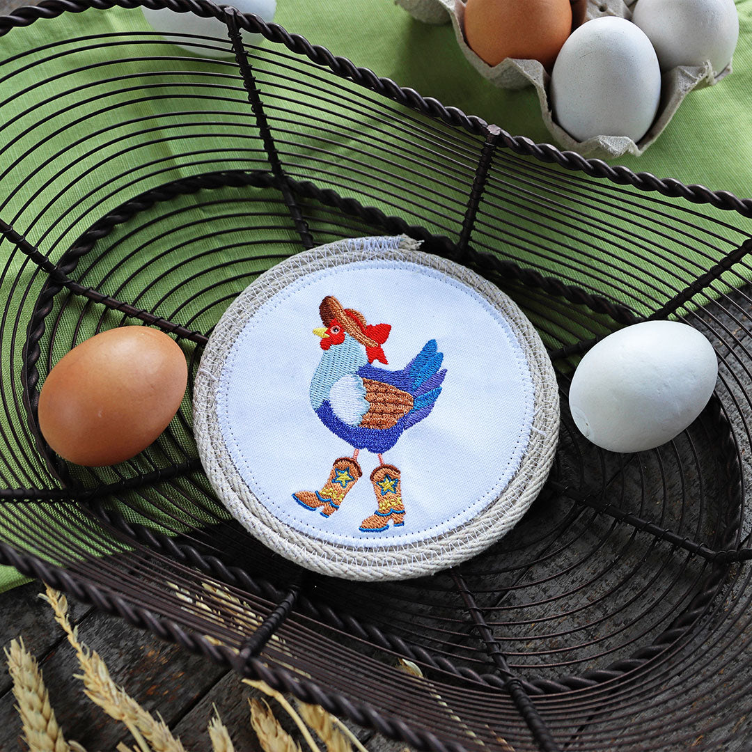 Sassy Cowgirl Hen in Boots