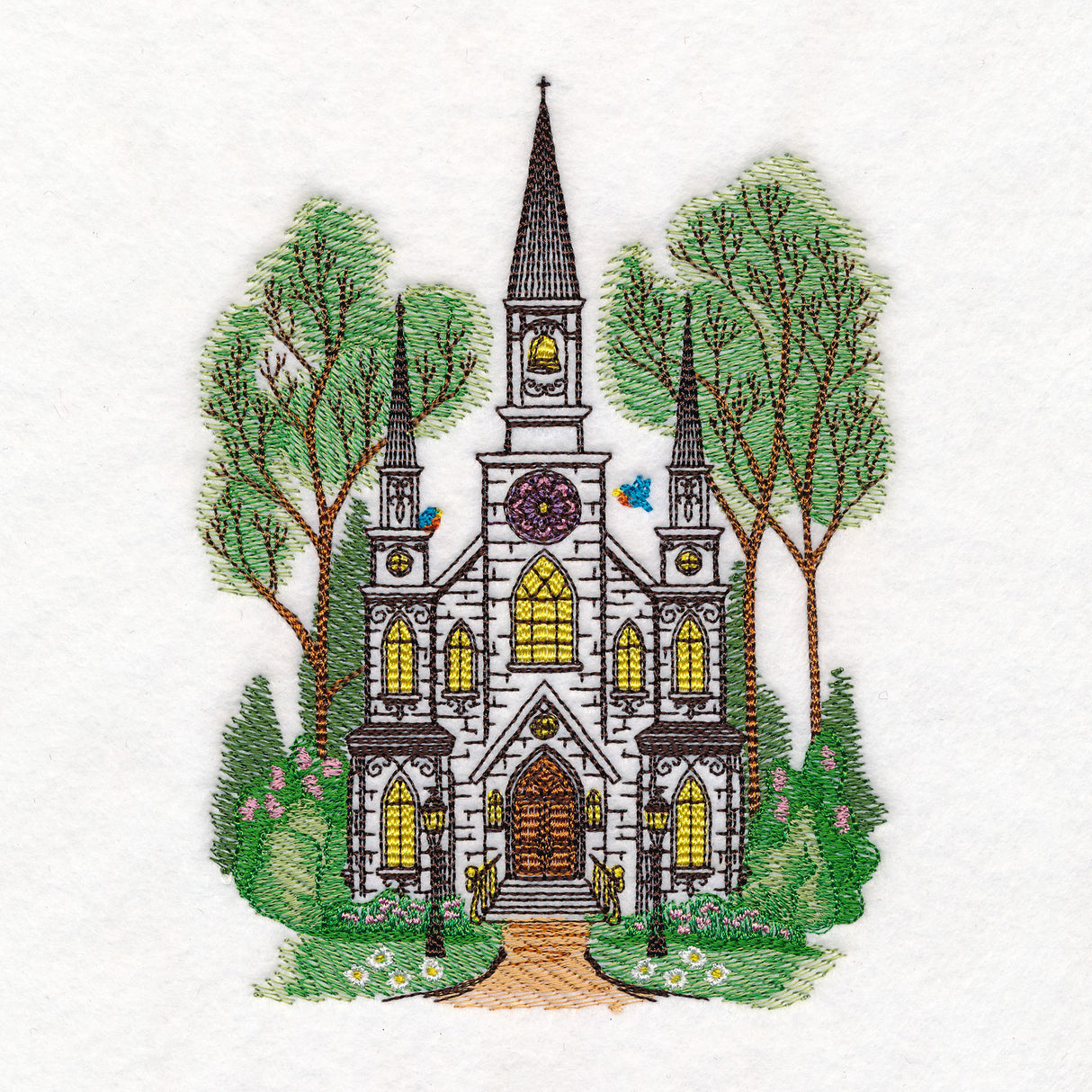 Classic Summer Church Scene