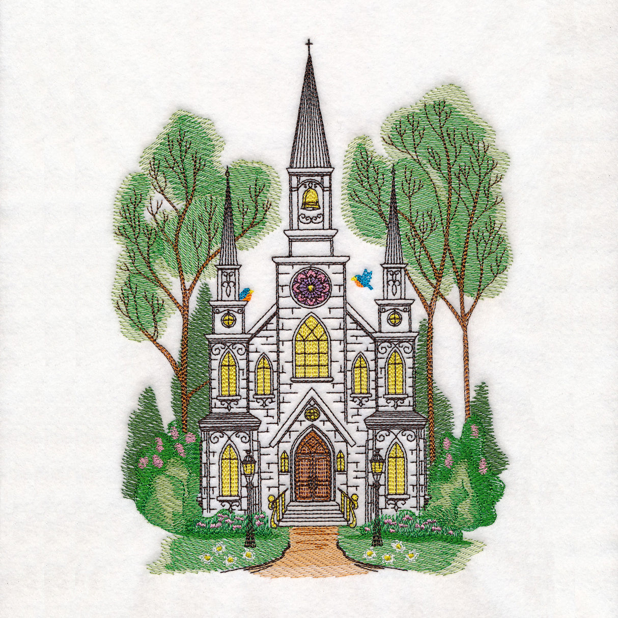 Classic Summer Church Scene