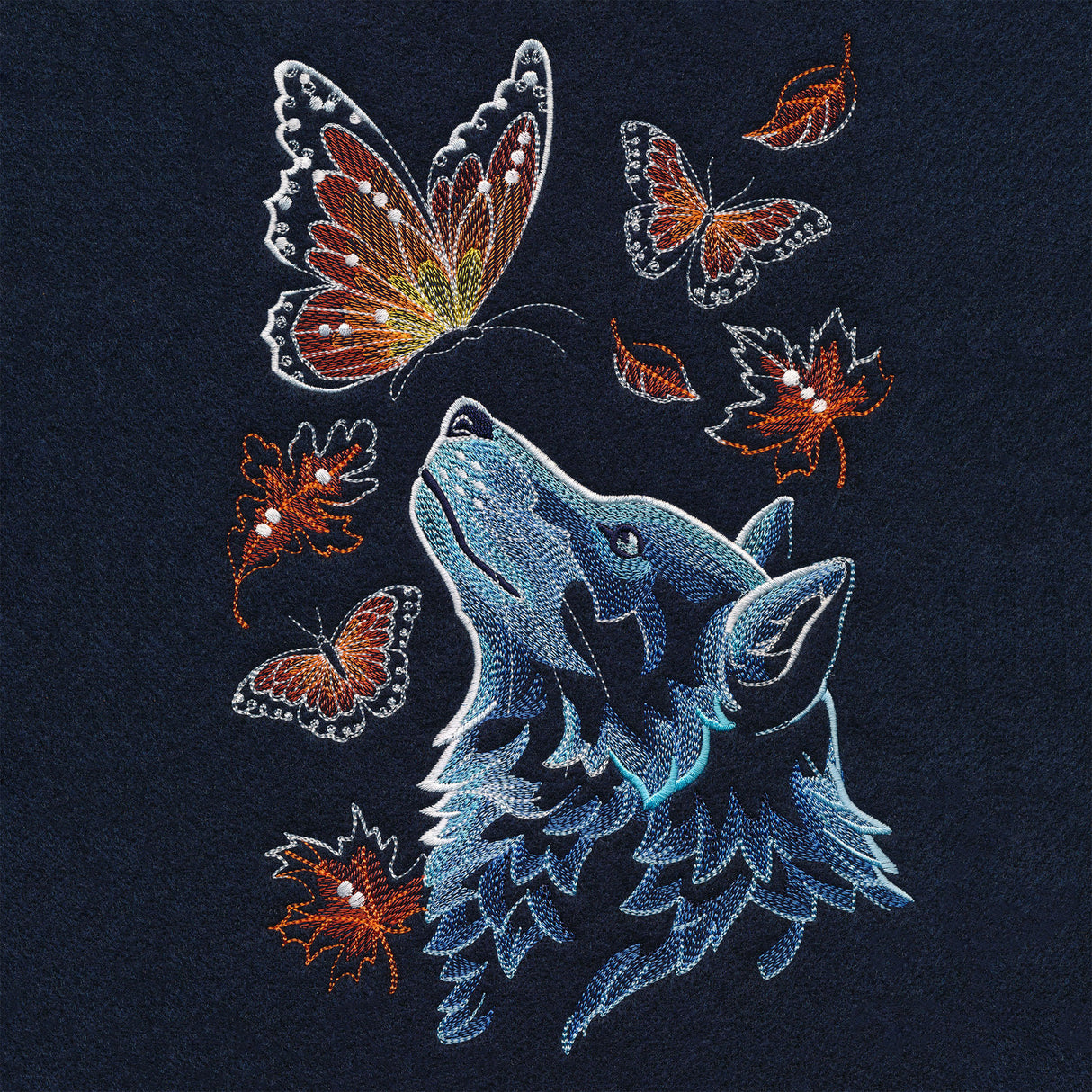 Autumn Wolf with Butterflies