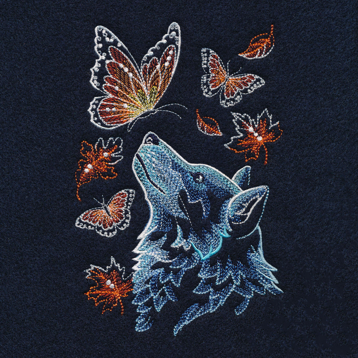 Autumn Wolf with Butterflies